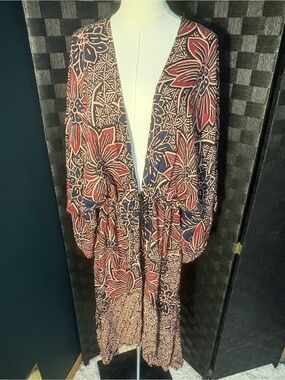 Angie Boho Floral Kimono Cardigan Whimsigoth Festival Duster Wrap